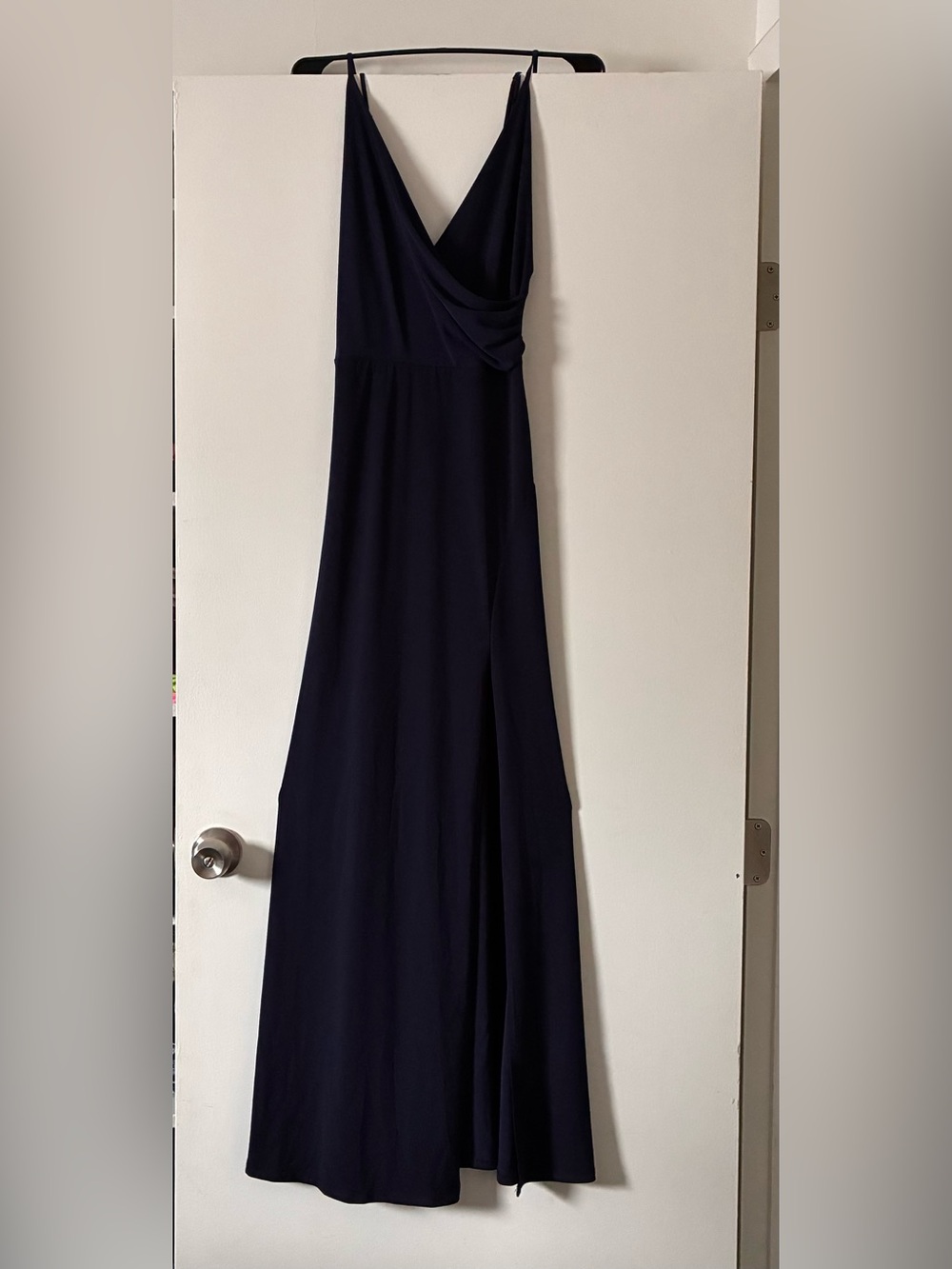 Elegant Navy V-Neck Maxi Dress - Women